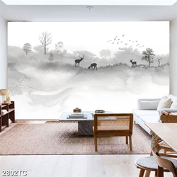 Tranh ghép hươu trên núi