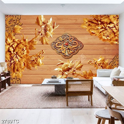 Tranh phù điêu hoa mẫu đơn gỗ