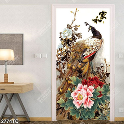 Tranh chim công và hoa mẫu đơn