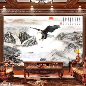 Tranh thủy mặc và chim đại bàng