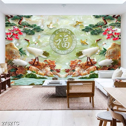 Tranh giả ngọc chim Hạc in gạch đẹp