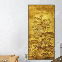 Tranh trúc chỉ nghệ thuật ánh trăng trong hồ sen