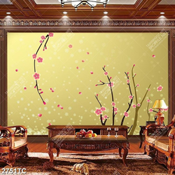 Tranh hoa đào in dán tường