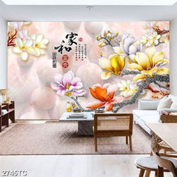 Tranh hoa mộc lan nền 3D