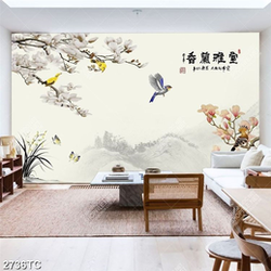 Tranh hoa mộc lan và chim