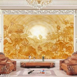 Tranh trúc chỉ wall in 3d nhiều họa tiết và hoa sen