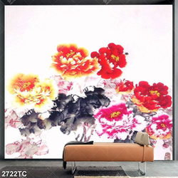 Tranh màu nước hoa mẫu đơn đẹp