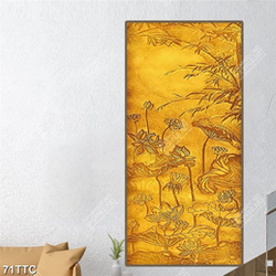 Tranh trúc chỉ nghệ thuật đàn cá chép trong hồ