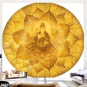 Tranh trúc chỉ wall in 3d phật quan âm và hoa sen