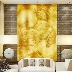 Tranh trúc chỉ nghệ thuật đàn cá chép trong hồ