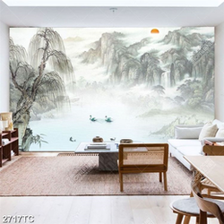 Tranh thác trên núi và sông