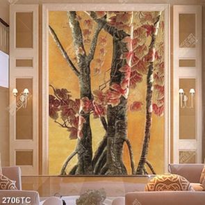 Tranh thân cây lá đỏ