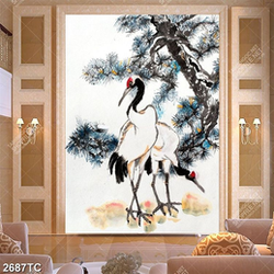 Tranh cây tùng và đôi chim Hạc