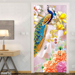 Tranh tài lộc chim công và hoa mộc lan