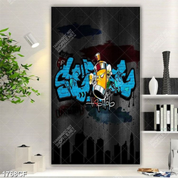 Tranh nghệ thuật graffity dán tường quán cà phê đẹp