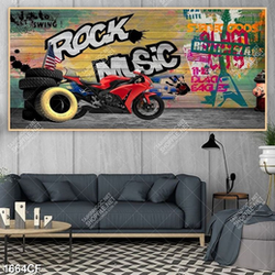 Tranh rock music trang trí quán cà phê