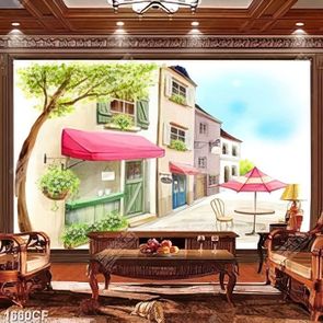 Tranh trang trí dán tường quán cà phê