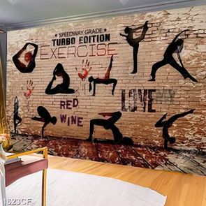 Tranh dán tường phòng tập gym