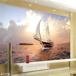 Tranh chiếc thuyền trên đại dương decor tường