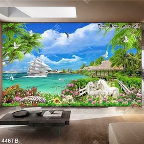 Tranh thiên nhiên giao hoà in uv