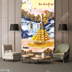 Tranh sơn dầu thuận buồm xuôi gió file gốc