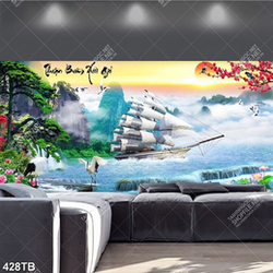 Tranh phong thuỷ thuận buồm chất lượng cao