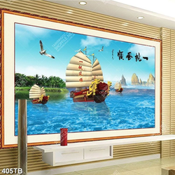 Tranh phong thủy những chiếc thuyền vượt sóng in uv