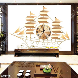 Tranh đồng hồ hình chiếc thuyền đẹp nghệ thuật