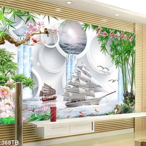 Tranh 3D thuận buồm xuôi gió gắn tường