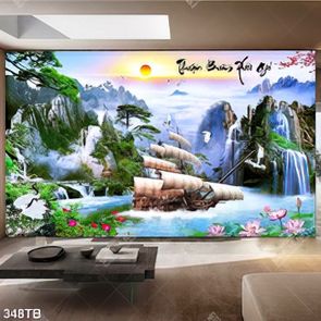Tranh phong thủy thuận buồm xuôi gió decor phòng khách