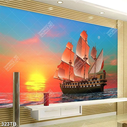 Tranh đại dương hoàng hôn trên biển