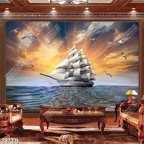 Tranh thuyền buồm vượt sóng