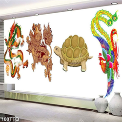 Tranh tứ quý psd long ly quy phượng quy tụ một chốn