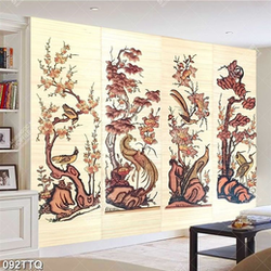 Tranh tứ quý tài lộc in canvas về bốn loại cây