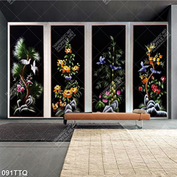 Tranh tứ quý psd cây tùng,cúc,trúc,đào phong thủy