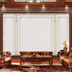 Tranh phào chỉ in canvas khung vuông trên nên màu trắng