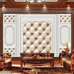 Tranh phào chỉ in canvas những họa tiết hình thoi mùa nâu