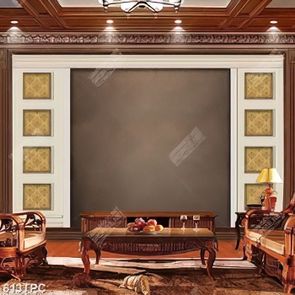 Tranh phào chỉ 5d những ô vuông giả da màu nâu cổ điển