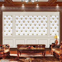 Tranh phào chỉ in 3d những họa tiết đính ngọc trên tường