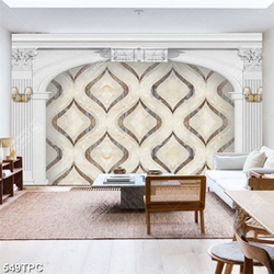 Tranh phào chỉ trang trí những đường cắt trên nền vân đá