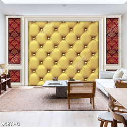 Tranh phào chỉ in 3d những khung trắng trên nền hoa văn đỏ