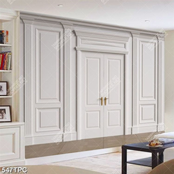 Tranh phào chỉ psd hoa văn vàng trên nền màu xám trắng