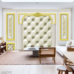 Tranh phào chỉ in 3d những khung vàng trên nền màu xám