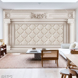 Tranh phào chỉ in uv những hoa văn cổ điển bên kim cương