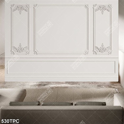 Decor tranh phào chỉ bức tường màu xám với nhiều hoa văn