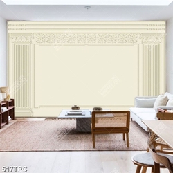 Tranh phào chỉ psd bức tường xám với họa tiết sang trọng