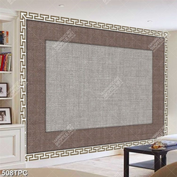 Tranh phào chỉ in 3d mãng màu xám nâu cổ điển trên tường