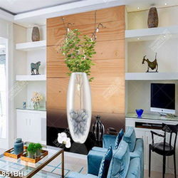 Tranh bình hoa trang trí những viên đá cuội trong lọ thủy tinh