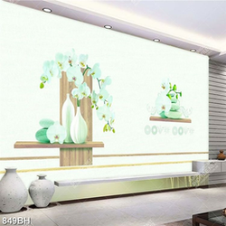 Tranh bình hoa nghệ thuật những nhành hoa phong lan trắng