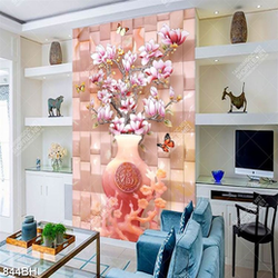 Tranh bình hoa treo tường những nhành hoa mộc lan sắc hồng